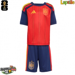 Espanja Kotipaita Lapsille MM-kisat 2026 Lyhythihainen (+ shortsit)
